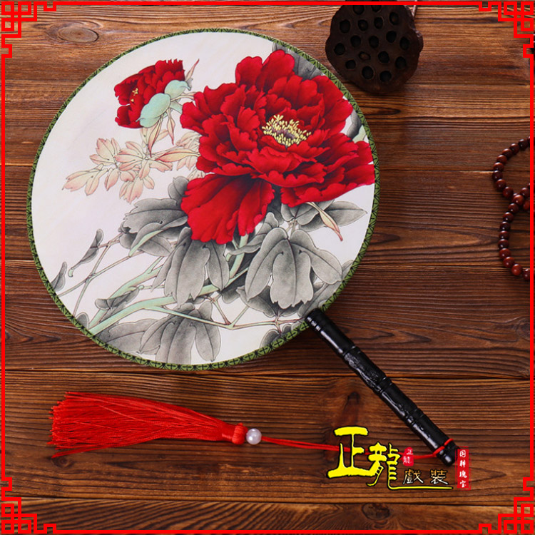 南阳古典中国风团扇空白扇跳舞蹈扇 真丝宫扇