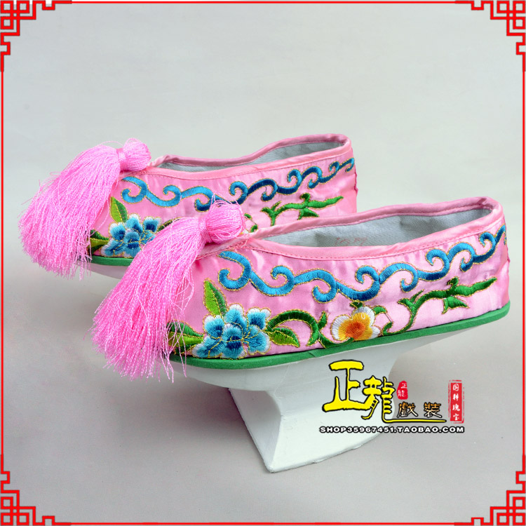 南阳京越剧戏鞋花盆底清朝皇后贵妃宫女花盆底 旗鞋