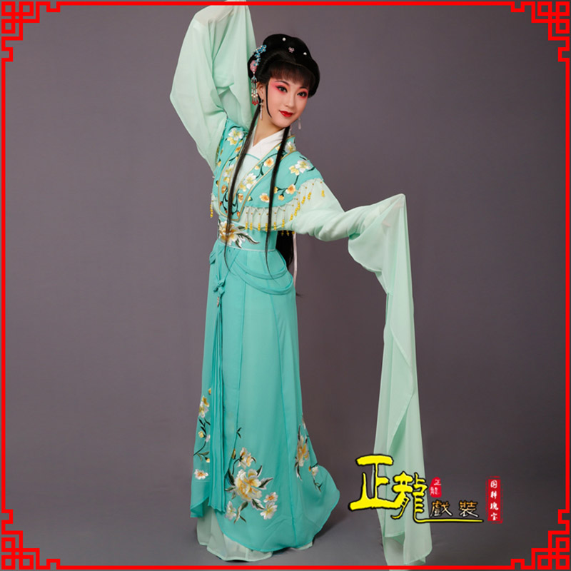 南阳青衣水袖戏服演出服 云肩花旦衣